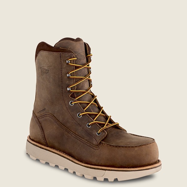 Safety Støvler Herre - Red Wing Traction Tred Lite - 8-Inch Waterproof Toe - Khaki - WUXTQY-689